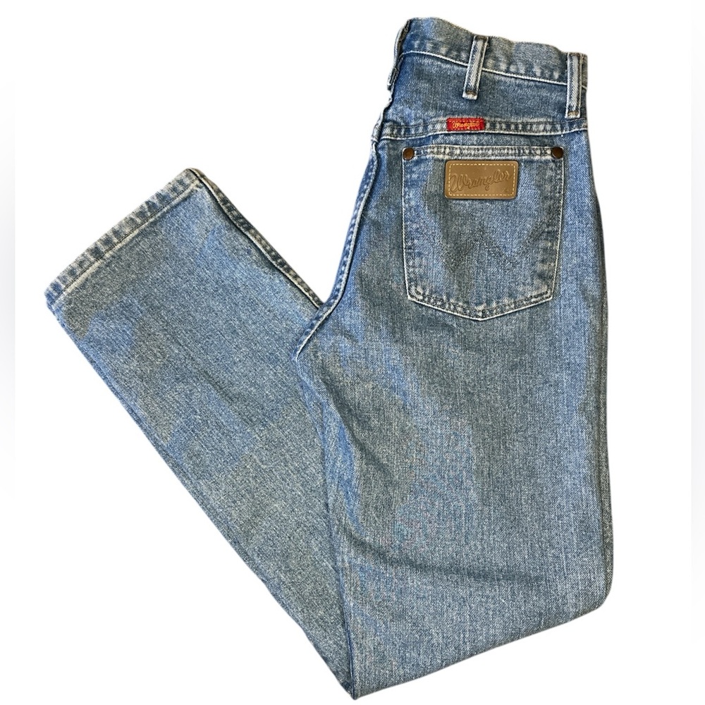 Vintage Wrangler‎ Jeans Womens 7x32 Blue Denim High Rise Cowboy Cut Western